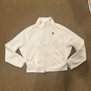 Nike dry fit zip up size medium crispy white